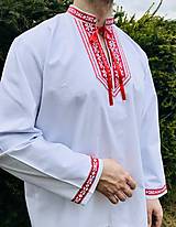 Pánske oblečenie - Folklórna košeľa pánska Jozef v červenom - 13151268_
