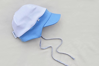 Detské čiapky - Pružná šiltovka bielo-modrá - 13149332_