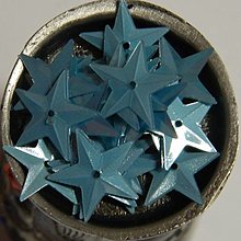 Iný materiál - Flitre hviezdy (15mm tyrkysové  kovový vzhľad) - 13150814_