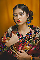 Náušnice - Šujtášové farebné náušnice Frida - 13152085_