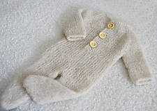 Detské oblečenie - Newborn overal s dlhými rukávmi a zatvorenými nôžkami - 13152397_