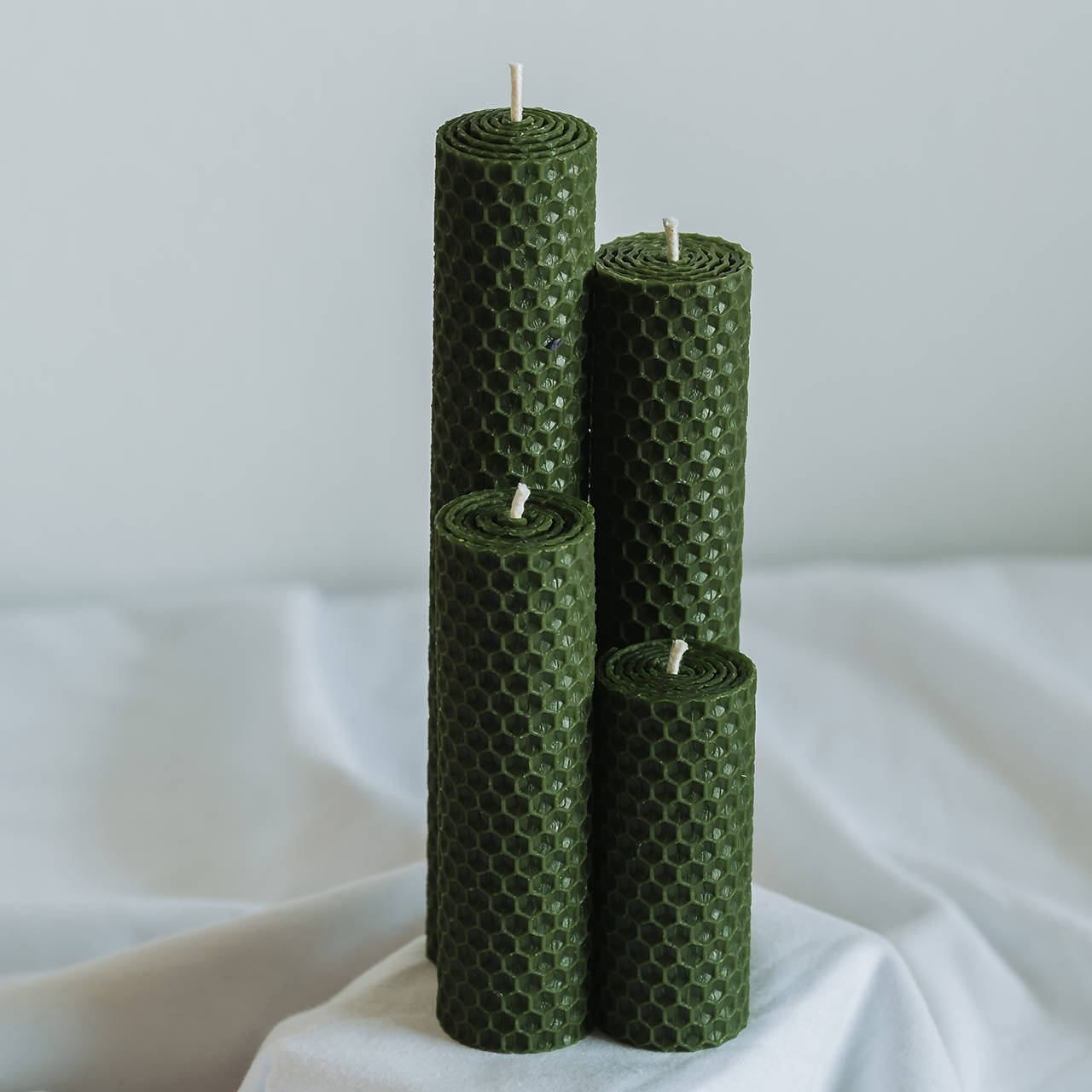Adventné sviečky zelené 190,160,120,80x30mm