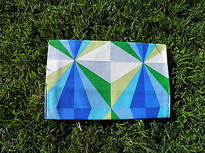 Úžitkový textil - Obal na knihu - modrá mozaika - 13157858_