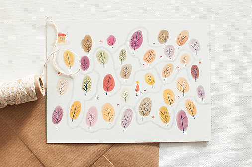 Papier - Eco-pohľadnica "Jesenné cestičky" - 13160803_