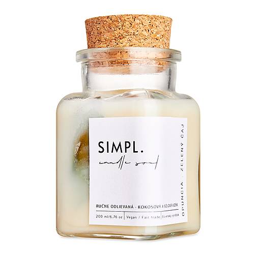 Sviečky - SIMPL. candle soul - eko sviečka opuncia a zelený čaj - 13163527_