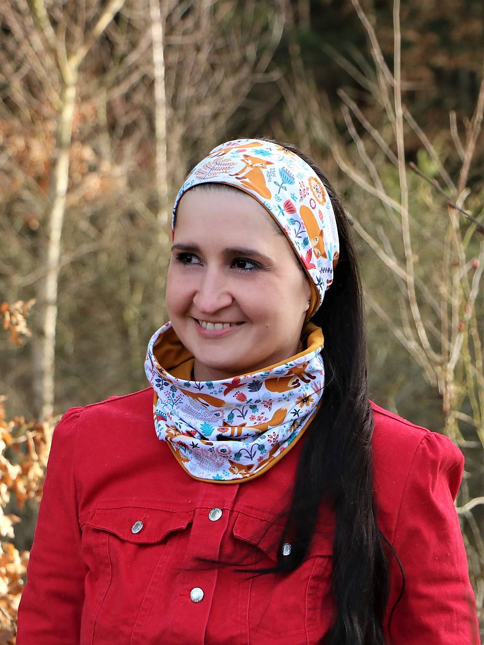 Úpletová čelenka líška