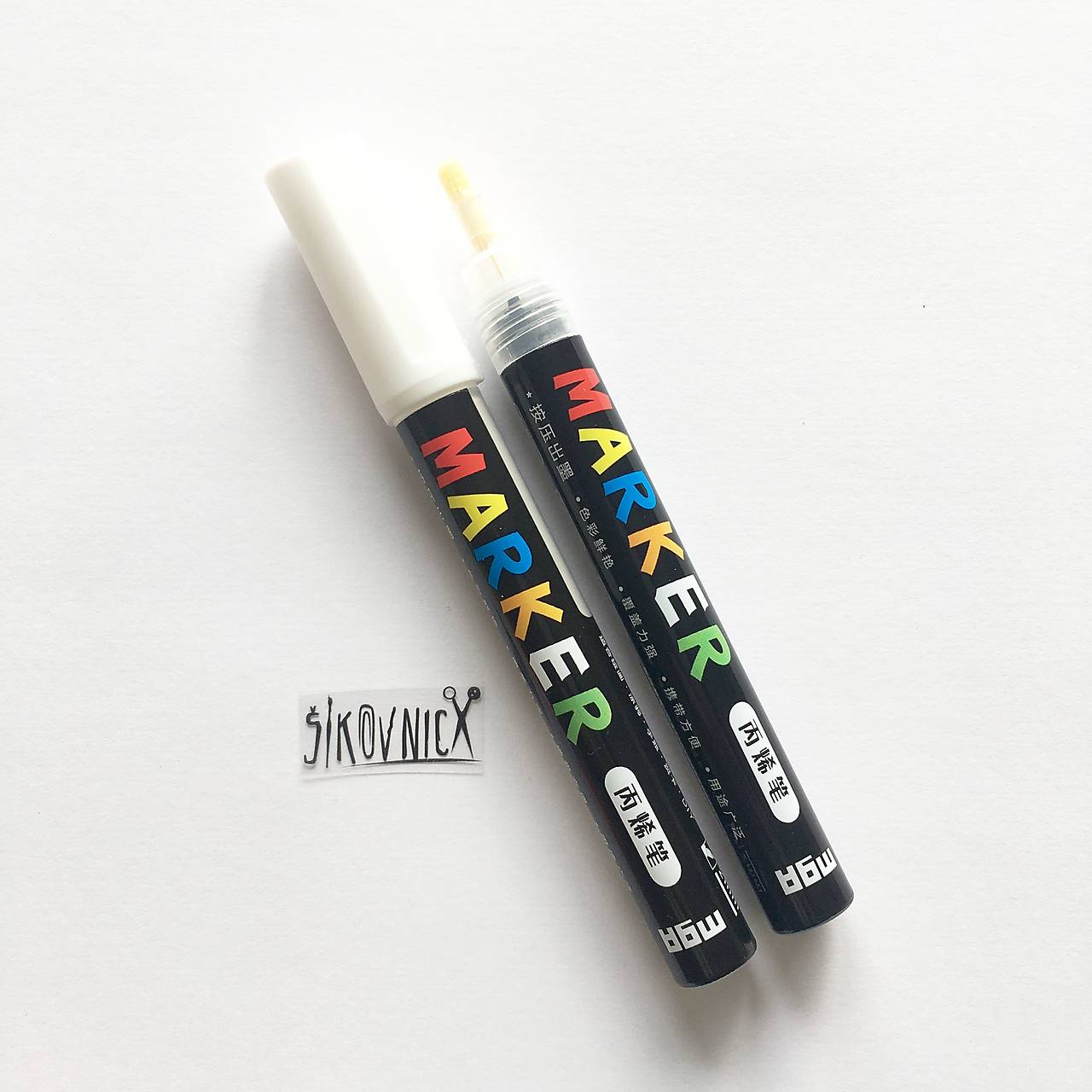 Akrylová fixka, M&G, 2mm (White S100)