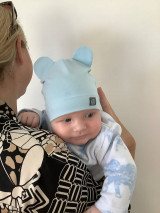 Detské čiapky - Novorodenecká čiapka s uškami alebo bez - 13162990_