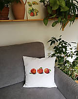 Úžitkový textil - Vankúš 3 jablká, maľovaný - 13162552_