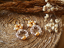 Náušnice - Šité perleťové náušnice - 13165860_
