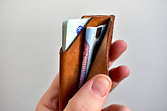 Peňaženky - handmade kompaktná peňaženka do vrecka (Hnedá) - 13166016_