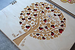 Papiernictvo - Svadobný fotoalbum gravírovaný "Strom" - 13164974_