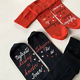 Ponožky, pančuchy, obuv - Maľované ponožky pre KRSTNÚ a KRSTNÉHO (červené + čierne) - 13165835_