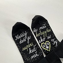 Ponožky, pančuchy, obuv - Maľované ponožky pre super KOLEGYŇU (čierne) - 13165882_