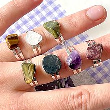 Prstene - Simple Tumbled Gemstone Ring / Prsteň s tromlovaným minerálom - 13167280_