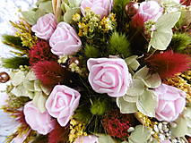 Dekorácie - Kytica s ružovými ružičkami - 13170141_