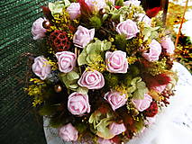 Dekorácie - Kytica s ružovými ružičkami - 13170142_