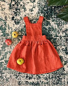 Detské oblečenie - Detská ľanová sukňa na traky - 13167914_