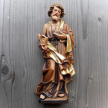 Sochy - Svätý Jozef Robotník drevená socha - 13167201_