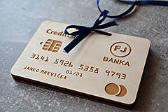 Papiernictvo - Drevená obálka na peniaze bankomatová karta - 13167966_