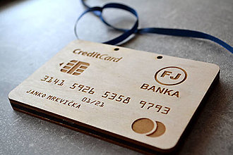 Papiernictvo - Drevená obálka na peniaze bankomatová karta - 13167962_