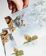 Papiernictvo - Eco-pohľadnica "Lovely Cat" - 13170375_