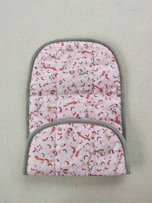 Detský textil - Podložka do hlbokého kočiarika 100% bavlna Zvieratká ružové - 13172483_