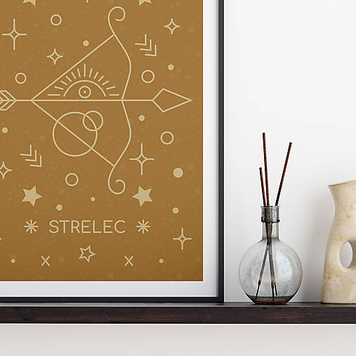Grafika - STRELEC, medový print - 13173805_