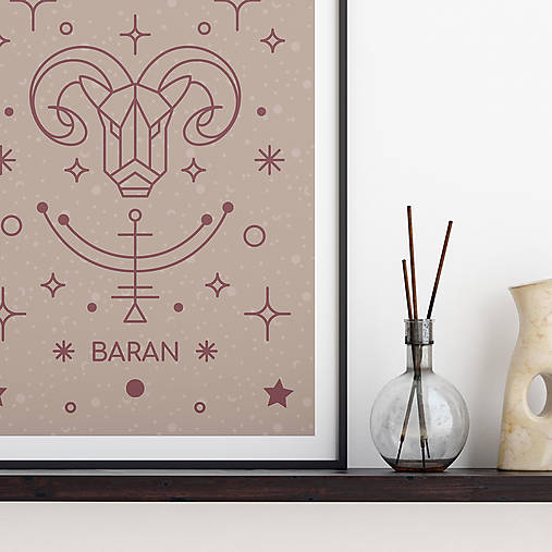 Grafika - BARAN, ružový print - 13175262_