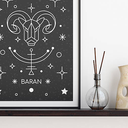 Grafika - BARAN, čierny print - 13175291_