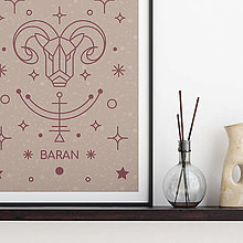 Grafika - BARAN, ružový print - 13175262_
