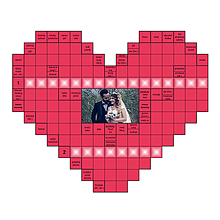 Grafika - Svadobné krížovkové srdce s fotkou vnútri - 13175311_