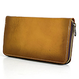 Peňaženky - Dámska nákupná kožená peňaženka v žltej farbe, ručne tieňovaná - 13172204_