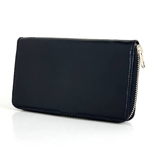 Dámska nákupná kožená peňaženka v čiernej farbe