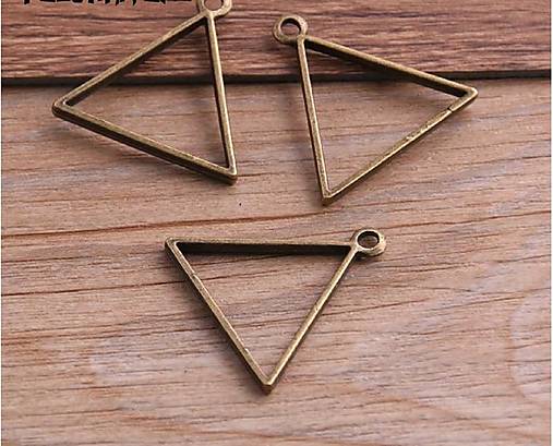  - Komponent prívesok trojuholník 28 x 29 mm, 1 ks (bronz) - 13171669_