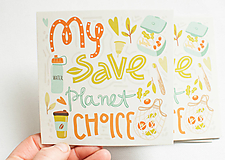 Papier - Eco-pohľadnica "Moja voľba - zachrániť planétu" - 13174616_