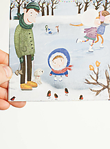 Papier - Eco-pohľadnica "Učenie korčuľovať sa" - 13174943_