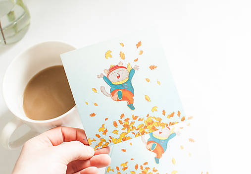 Papier - Eco-pohľadnica "Jesenný ohňostroj" - 13174358_