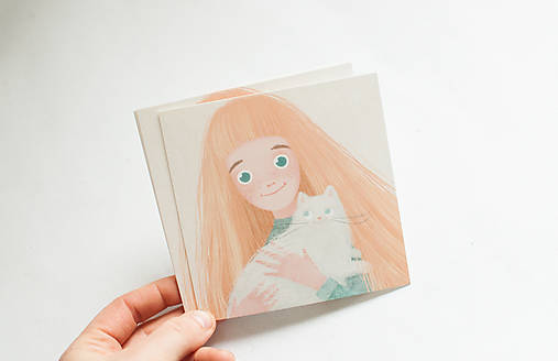 Papier - Eco-pohľadnica "Obe modrooké" - 13174716_