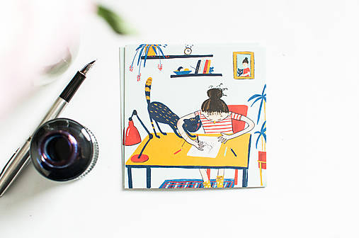 Papier - Eco-pohľadnica "Nakresli si mačku" - 13174746_