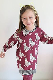 Detské oblečenie - mikina z biobavlny Gepard (vínová) - 13179267_