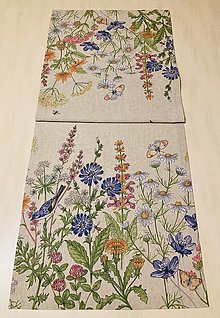 Úžitkový textil - Štola-  Lúčne kvety na ražnej - 13179099_
