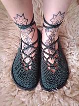Ponožky, pančuchy, obuv - Barefoot zelene Zaježky - 13178021_