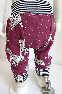 Detské oblečenie - tepláky z biobavlny Gepard (vínové) - 13182946_