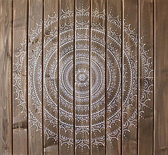 Obrazy - Mandala HARMÓNIA A RELAX (drevo + biela) 80 x 80 - 13183328_
