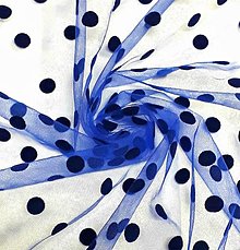 Textil - Tyl s bodkami (Modrá kráľovská) - 13182628_