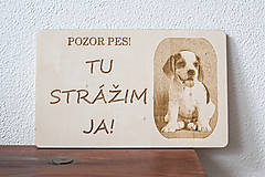 Tabuľky - Pozor pes s vlastnou fotkou - 13182576_