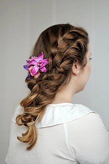 Ozdoby do vlasov - Exotický fialovo-ružovy hrebienok - 13179960_