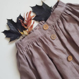 Sukne - Perlička - ľanová sukňa s veľkými našitými vreckami (prašná fialová) - 13179770_