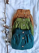 Sukne - Perlička - ľanová sukňa s veľkými našitými vreckami (škoricová) - 13179779_